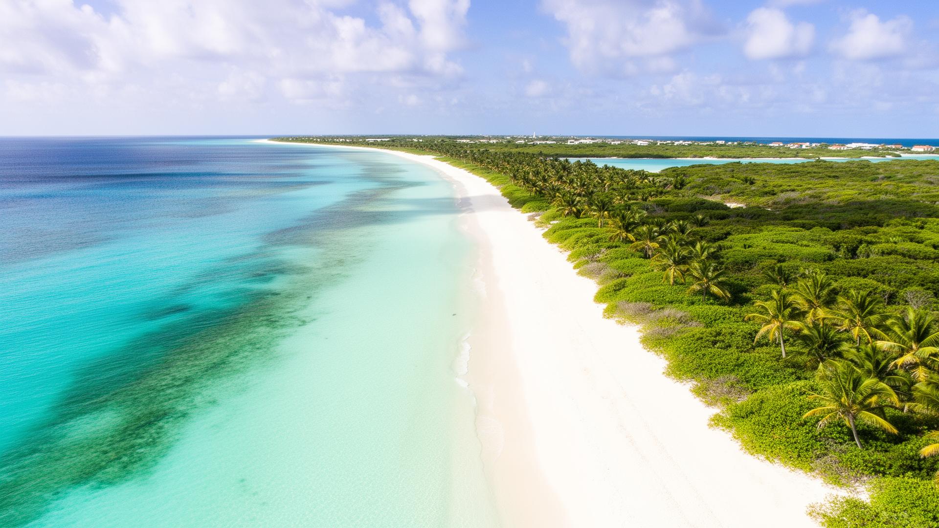 Aerial view of Grace Bay Beach, Providenciales