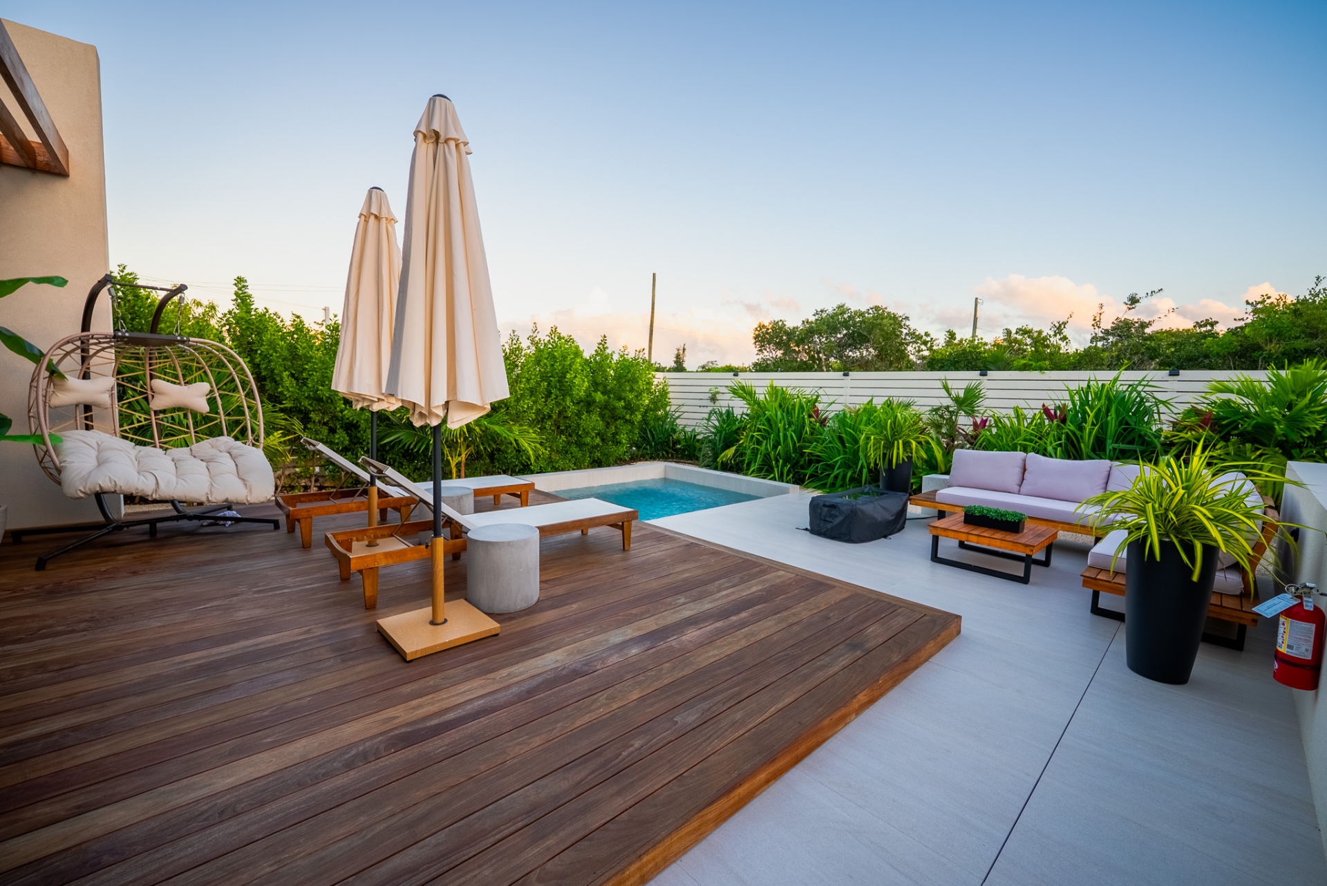Private plunge pool surrounded by tropical greenery